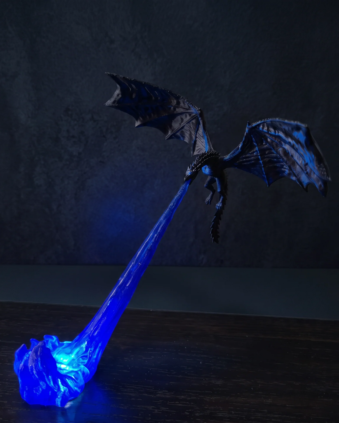 Dragon's Breath Bookshelf Nook Light – 3D Printed Fire Fantasy Decor