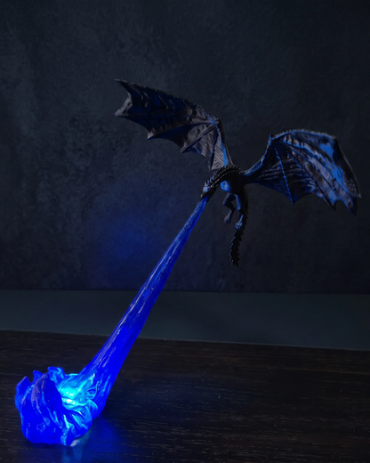 Dragon's Breath Bookshelf Nook Light – 3D Printed Fire Fantasy Decor