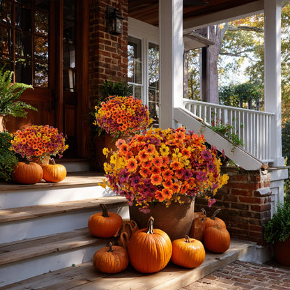 UV-Resistant Silk Daisy Bundles – 8-Pack Autumn Outdoor Decor