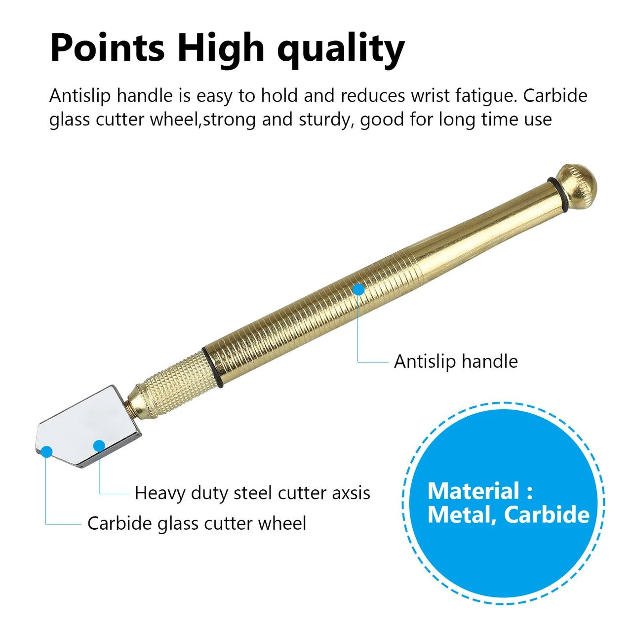 Diamond-Head Glass Scoring Tool – Precision Snap for 3-15mm Sheets