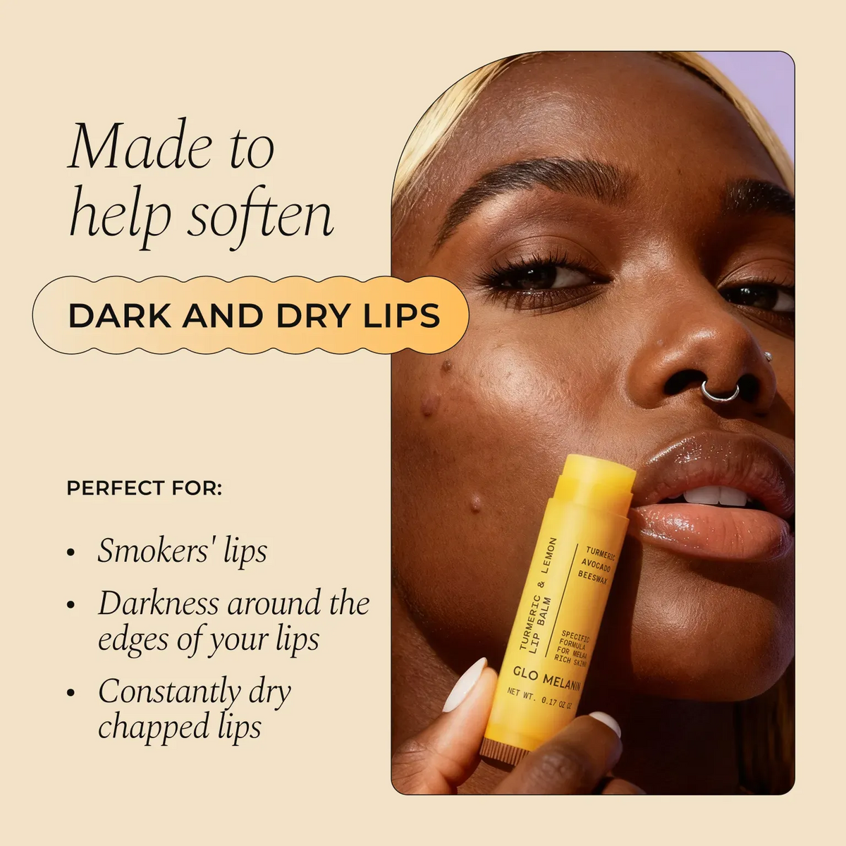 Turmeric & Lemon Lip Balm – Brightening & Nourishing for Dark or Smoker's Lips