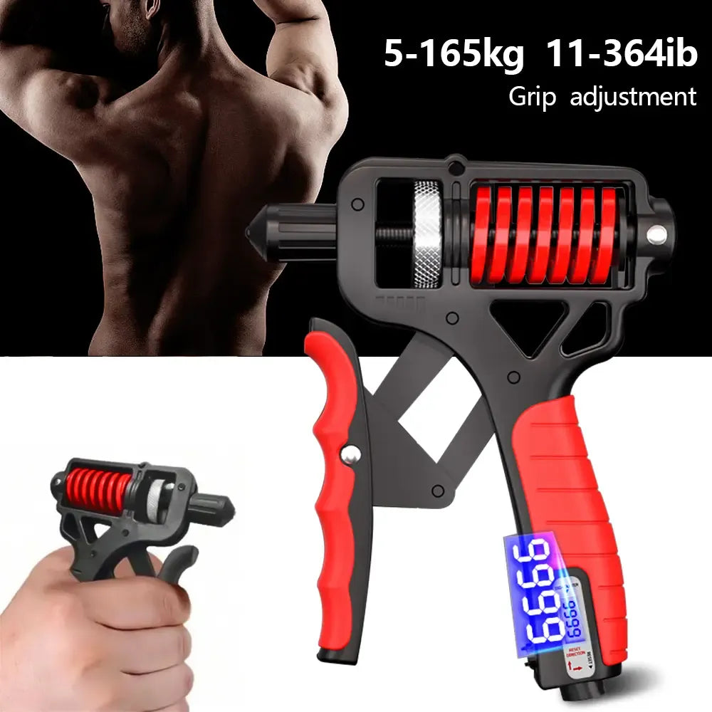 Adjustable Hand Grip Strengthener 11-364 lbs – Digital Counter, Forearm Trainer