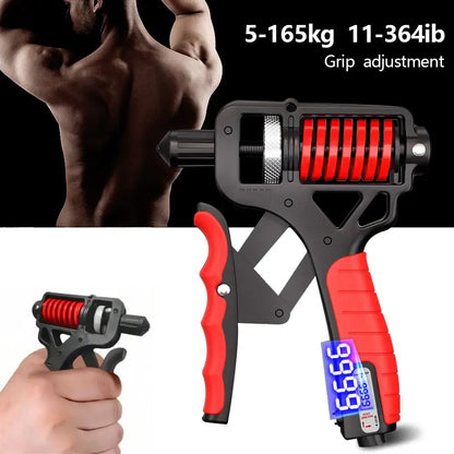 Adjustable Hand Grip Strengthener 11-364 lbs – Digital Counter, Forearm Trainer