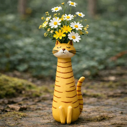 Handmade Quirky Cat Vase for Cute Home Decor