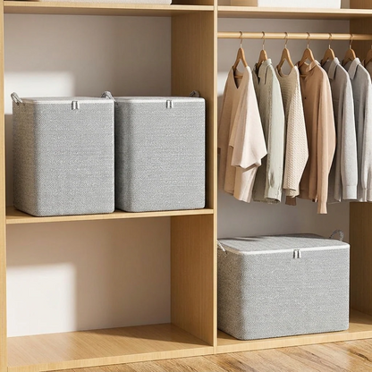 Large Capacity Quilt & Blanket Storage Bags – 4 Sizes, Gray Pattern, Foldable