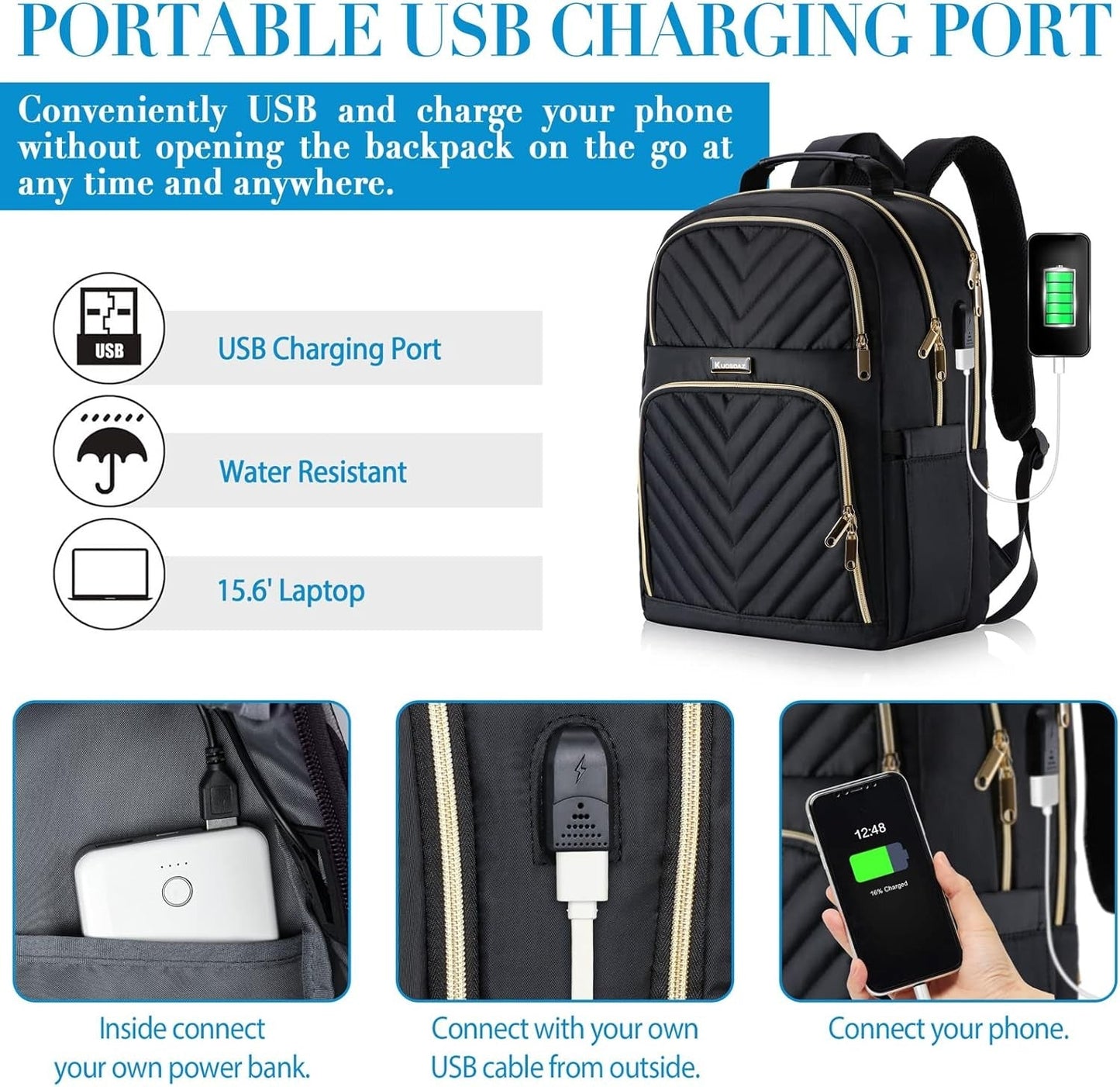 The V Laptop Backpack — Where Power Meets Elegance ⚡