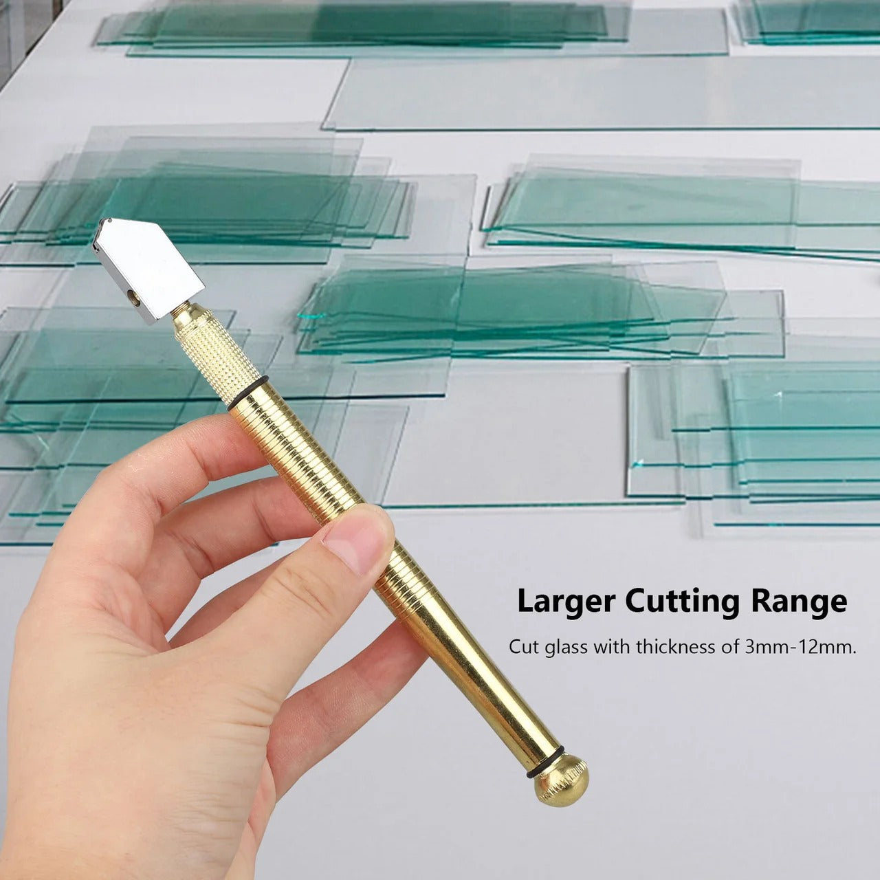Diamond-Head Glass Scoring Tool – Precision Snap for 3-15mm Sheets