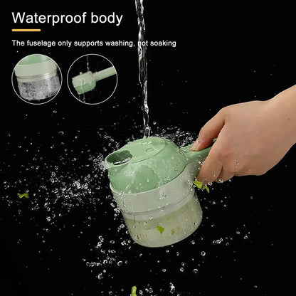 4-in-1 Electric Vegetable Chopper – Wireless Mini Food Processor & Garlic Press
