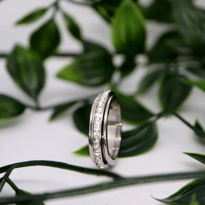 Titanium Spinner Anxiety Ring – Stress Relief Fidget Band