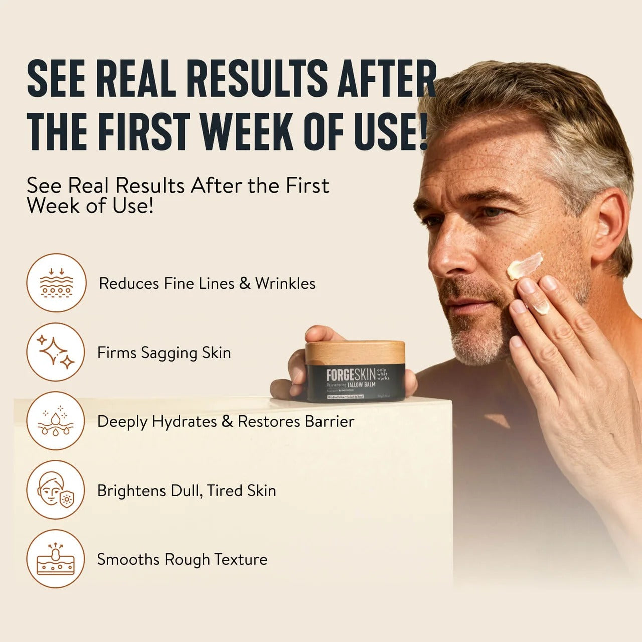 Tallow Wrinkle Defense Balm – Men's Anti-Aging Face Moisturizer