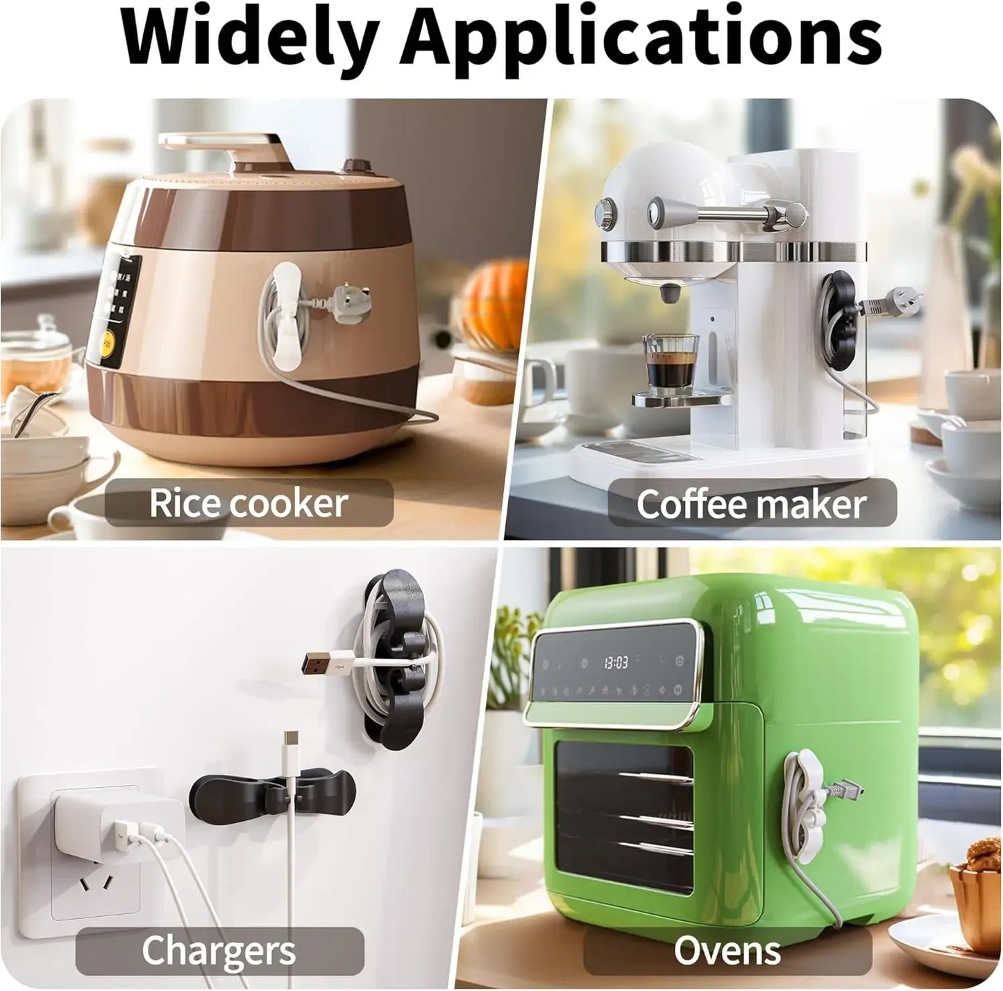 10-Pack Kitchen Appliance Cord Organizer – Tidy Wires, Clean Counter