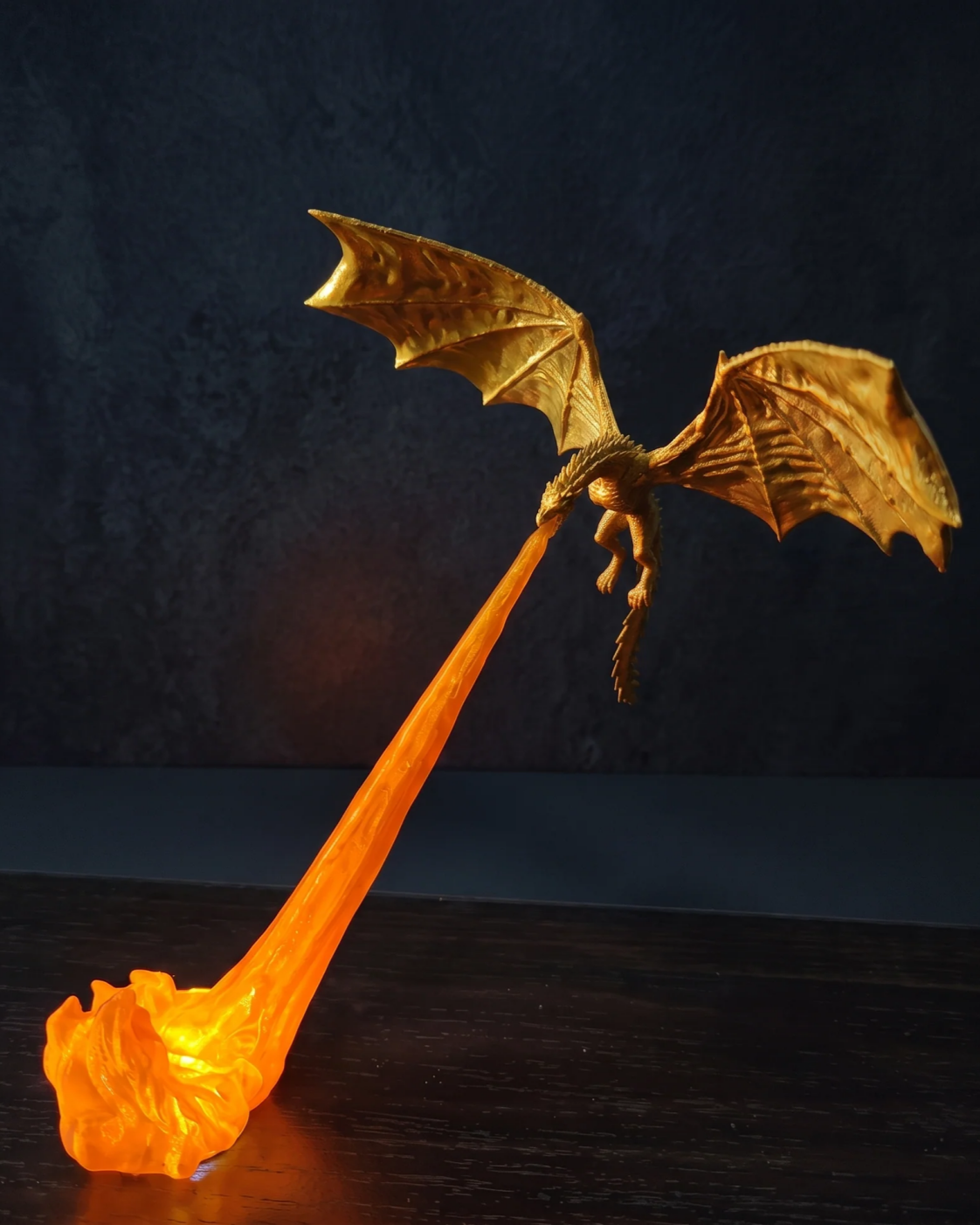 Dragon's Breath Bookshelf Nook Light – 3D Printed Fire Fantasy Decor