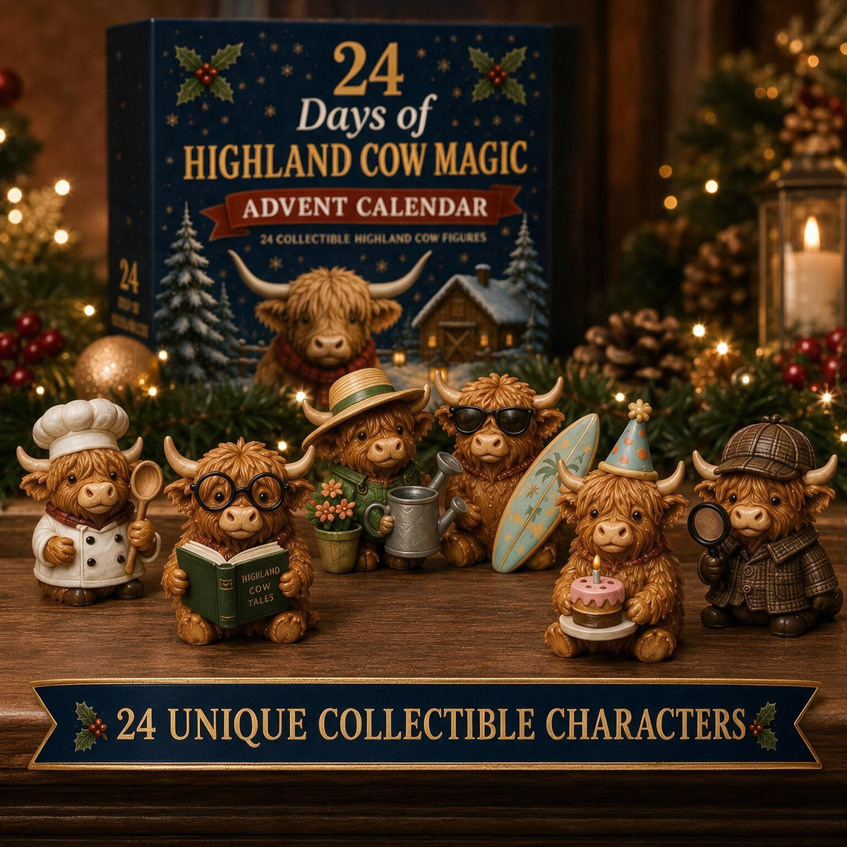 24 Days of Highland Cow Advent Calendar – Collectible Christmas Countdown