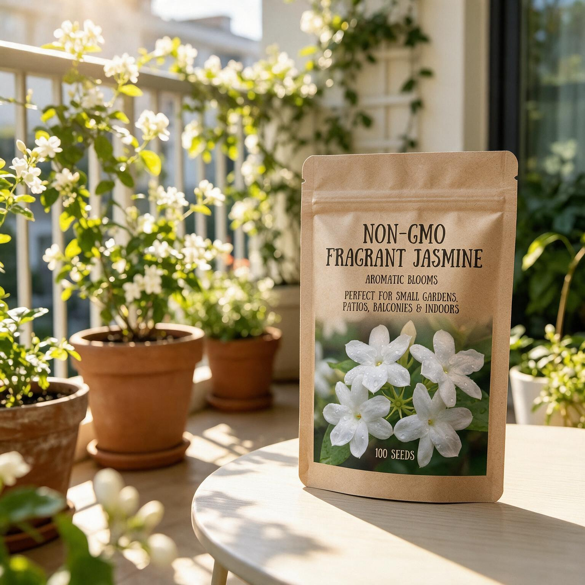 Non-GMO Fragrant Jasmine – Aromatic Blooms for Small Gardens, Patios, Balconies & Indoor