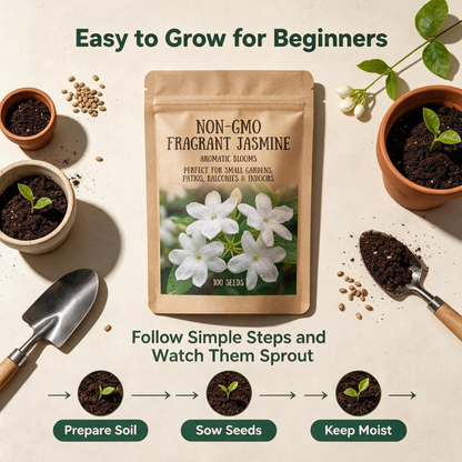 Non-GMO Fragrant Jasmine – Aromatic Blooms for Small Gardens, Patios, Balconies & Indoor