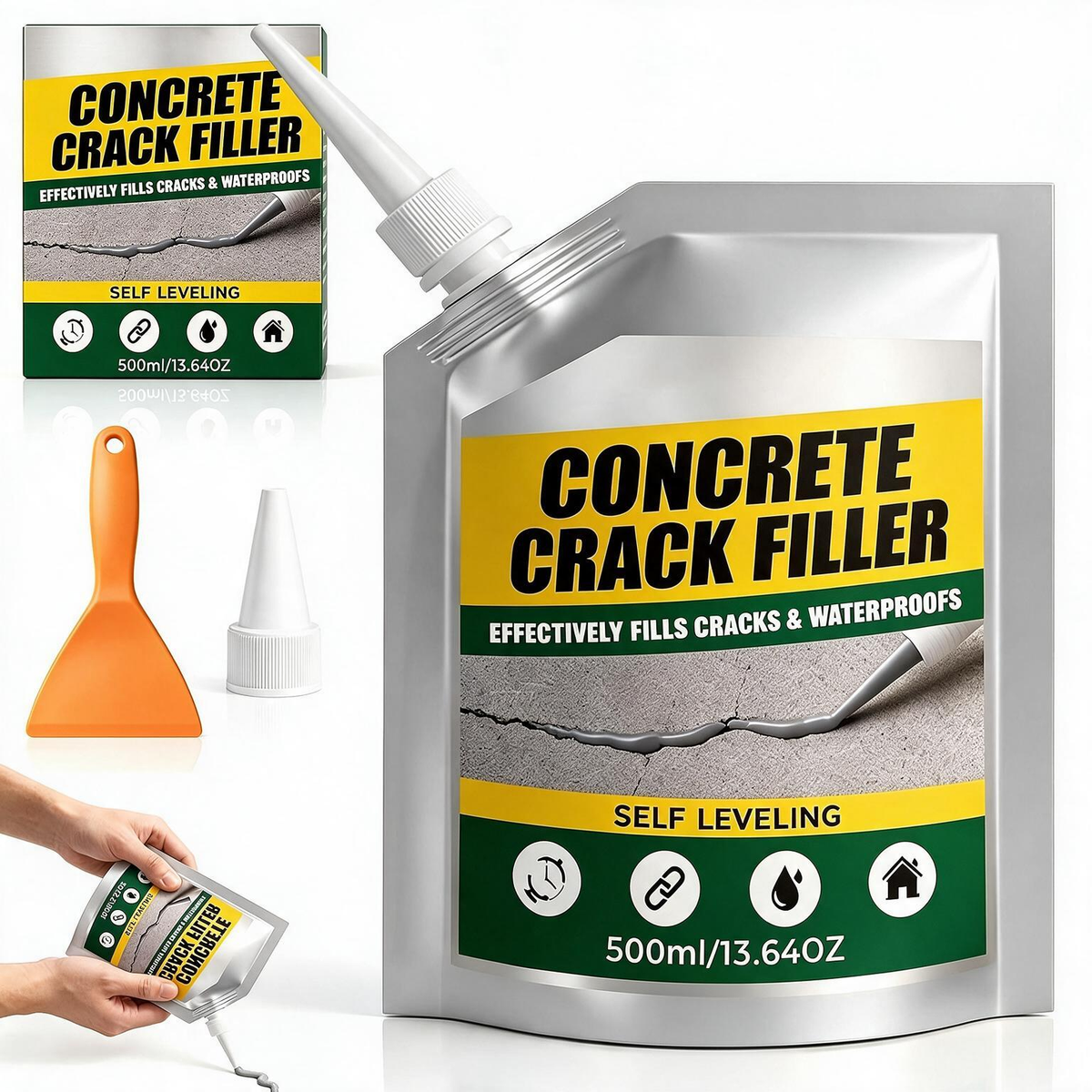 Self-Leveling Crack Sealant – Quick-Dry Concrete Filler for Driveways, Patios & Garages