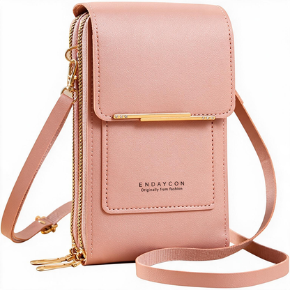 Touch Screen Crossbody Phone Bag – Women's PU Leather Shoulder Wallet & Satchel
