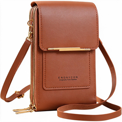 Touch Screen Crossbody Phone Bag – Women's PU Leather Shoulder Wallet & Satchel