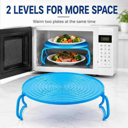 3-in-1 Microwave Plate Stacker with Splatter Cover & Carrying Handles