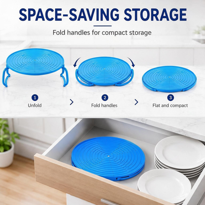 3-in-1 Microwave Plate Stacker with Splatter Cover & Carrying Handles