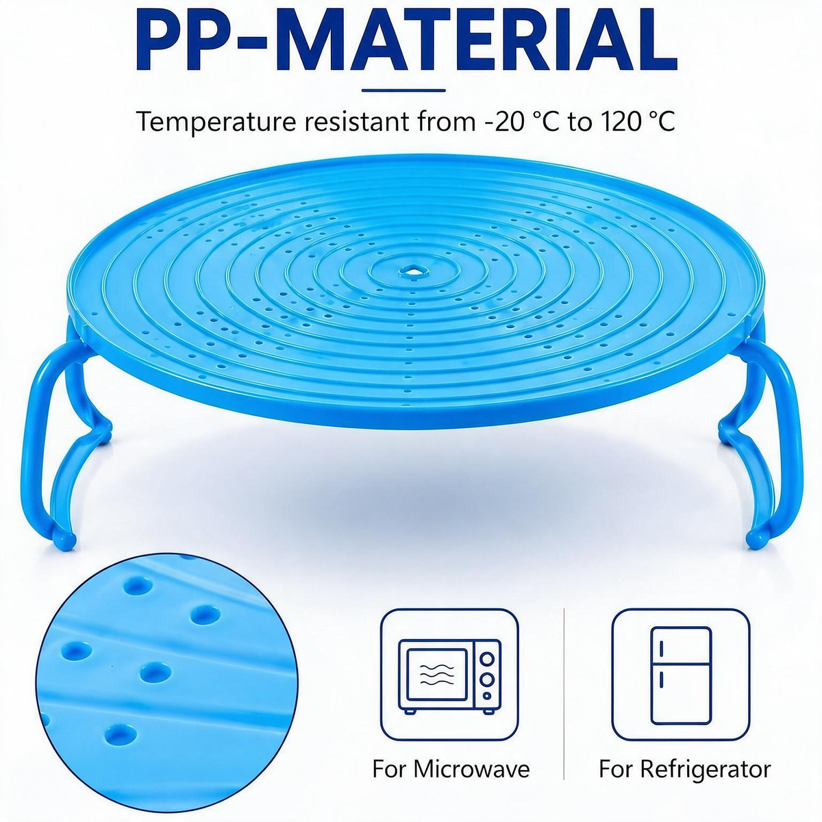 3-in-1 Microwave Plate Stacker with Splatter Cover & Carrying Handles