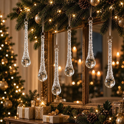 6 Pcs Crystal Raindrop Prisms – Magical Christmas & Window Suncatchers