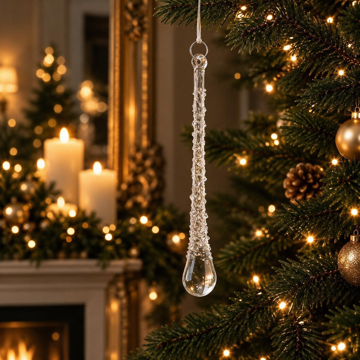 6 Pcs Crystal Raindrop Prisms – Magical Christmas & Window Suncatchers