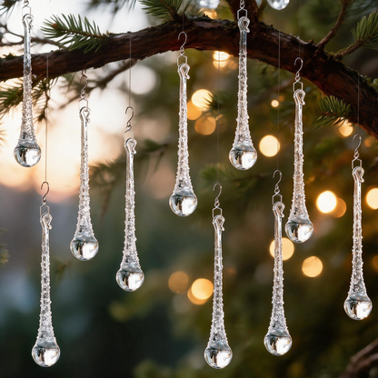 6 Pcs Crystal Raindrop Prisms – Magical Christmas & Window Suncatchers