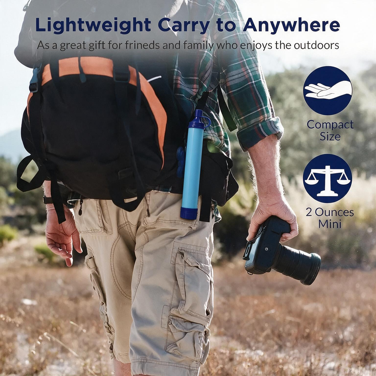 Portable Water Filter Straw – NSF Certified Survival Filtration System