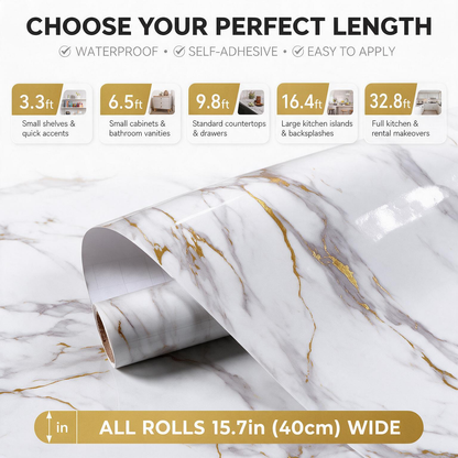 Matte Marble Contact Paper – Peel & Stick Waterproof Vinyl Wrap