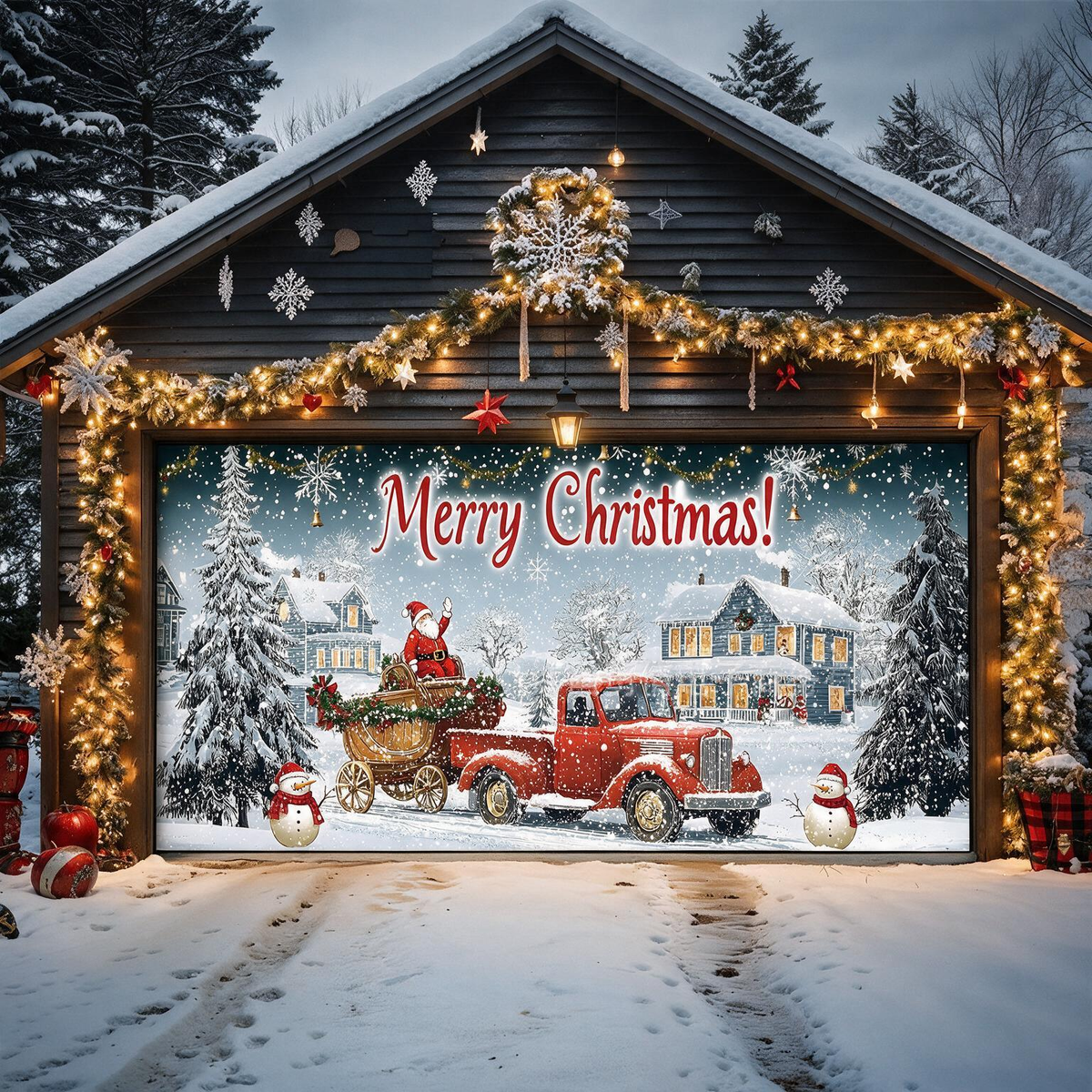 Christmas Garage Door Banner – 10 Festive Designs, Instant Holiday Curb Appeal