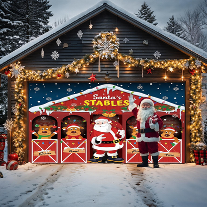 Christmas Garage Door Banner – 10 Festive Designs, Instant Holiday Curb Appeal