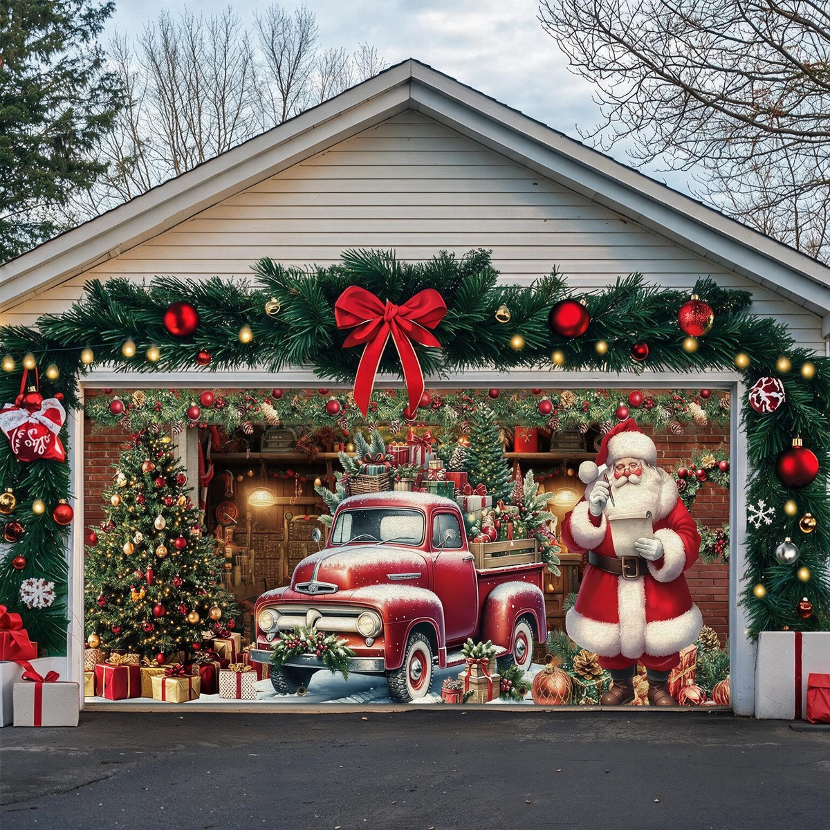 Christmas Garage Door Banner – 10 Festive Designs, Instant Holiday Curb Appeal