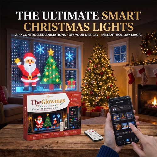 DIY LED Pixel Curtain Lights – App-Controlled Animated Christmas Display Screen