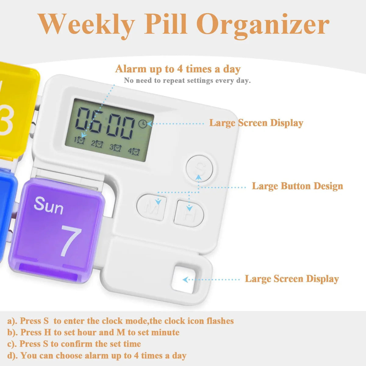 7 Day Intelligent Medicine Pill Organizer