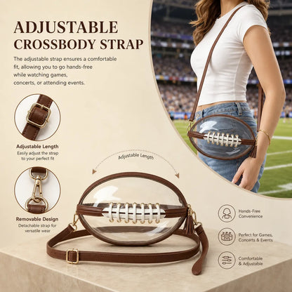 Football-Shaped Clear Stadium Bag