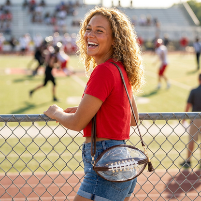 Football-Shaped Clear Stadium Bag