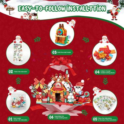 Christmas Building Blocks Christmas Village House Building Set