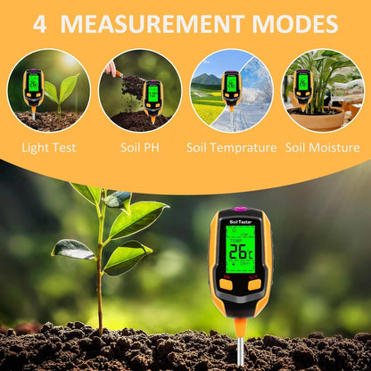 4 in 1 LCD Digital Soil pH Meter Tester for Garden Use