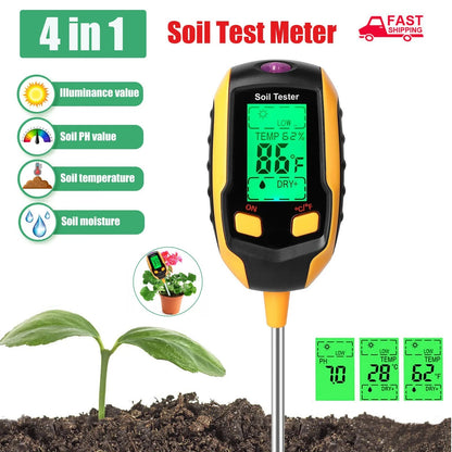 4 in 1 LCD Digital Soil pH Meter Tester for Garden Use