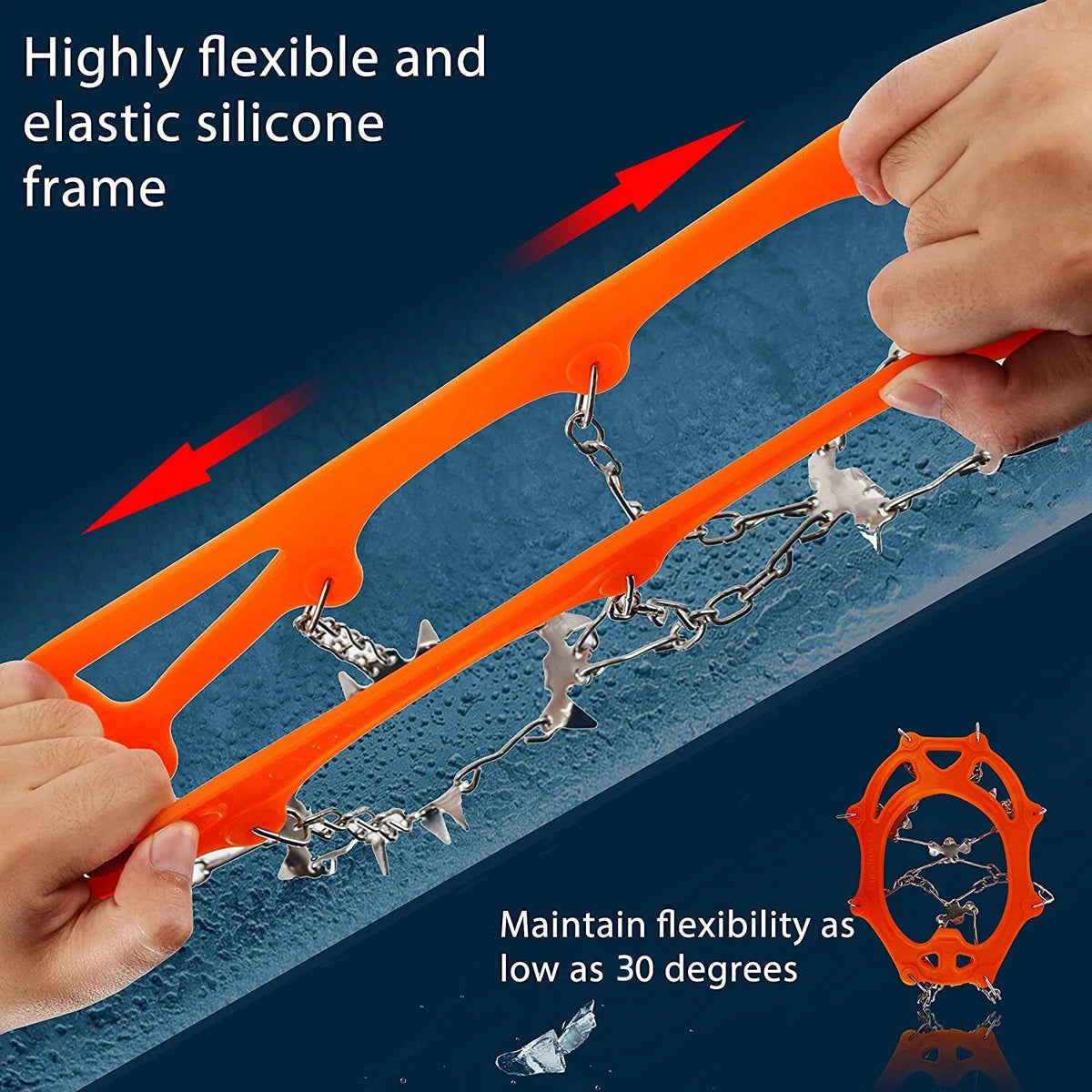 10-Spike Stainless Steel Crampons – Anti-Slip Ice Cleats