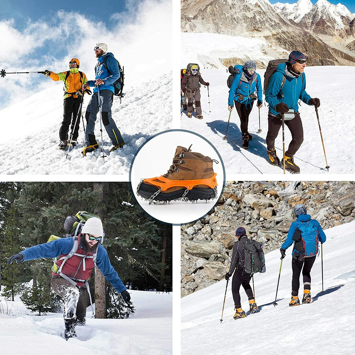 10-Spike Stainless Steel Crampons – Anti-Slip Ice Cleats