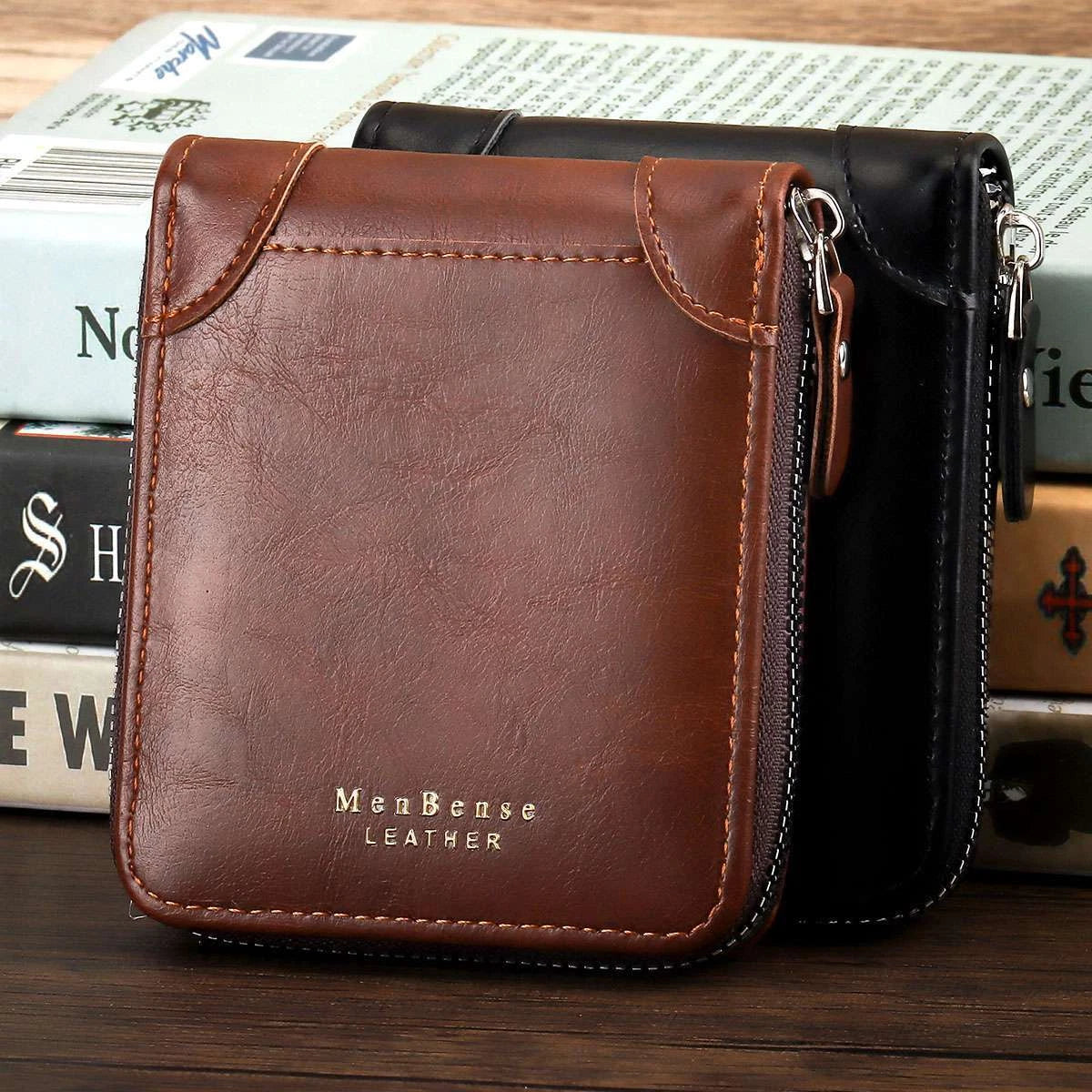 Secure Zipper Around Bifold Wallet for Mens