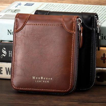 Secure Zipper Around Bifold Wallet for Mens