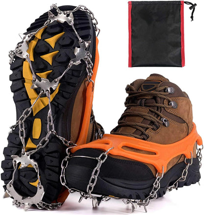 10-Spike Stainless Steel Crampons – Anti-Slip Ice Cleats