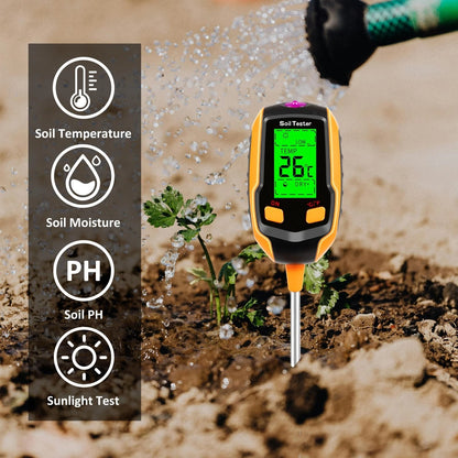 4 in 1 LCD Digital Soil pH Meter Tester for Garden Use