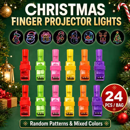 Halloween Finger Projector Rings – 8 Spooky Patterns, 24-Pack LED Party Favors