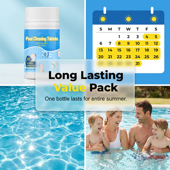 Crystal Clear Pool  Cleaner Long-Lasting Cleaning Tablets