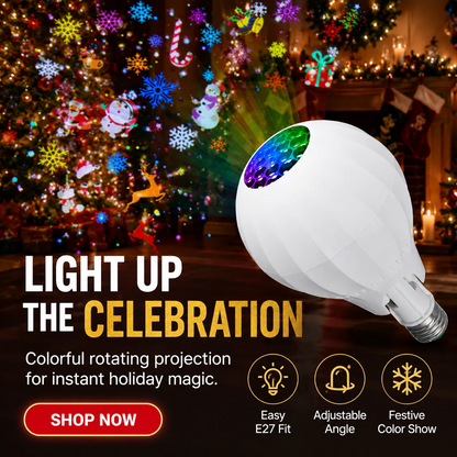 Rotating Christmas Projection Light Bulb | 16 Patterns