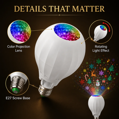 Rotating Christmas Projection Light Bulb | 16 Patterns
